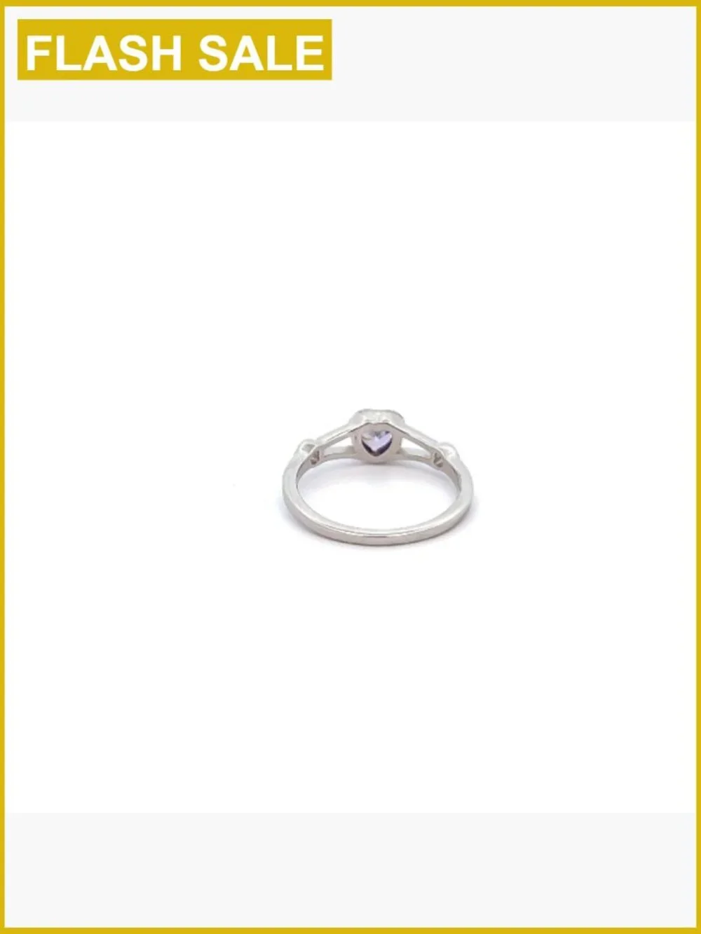 Sterling Silver Simulated CZ Heart Ring for Girls